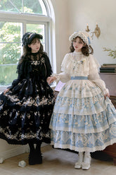 Letters and Poetry Multi-Layered Pastoral Style Print Embroidery Sweet Princess Lolita Jsk Dress 2 Colors